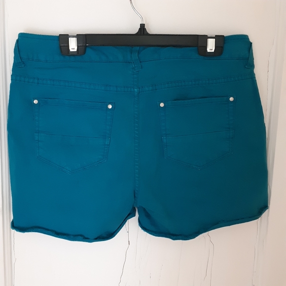 Smart Set Aqua Shorts Frayed Edge - Picture 2 of 5